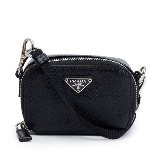 Prada Black Saffiano Leather Mini Pouch