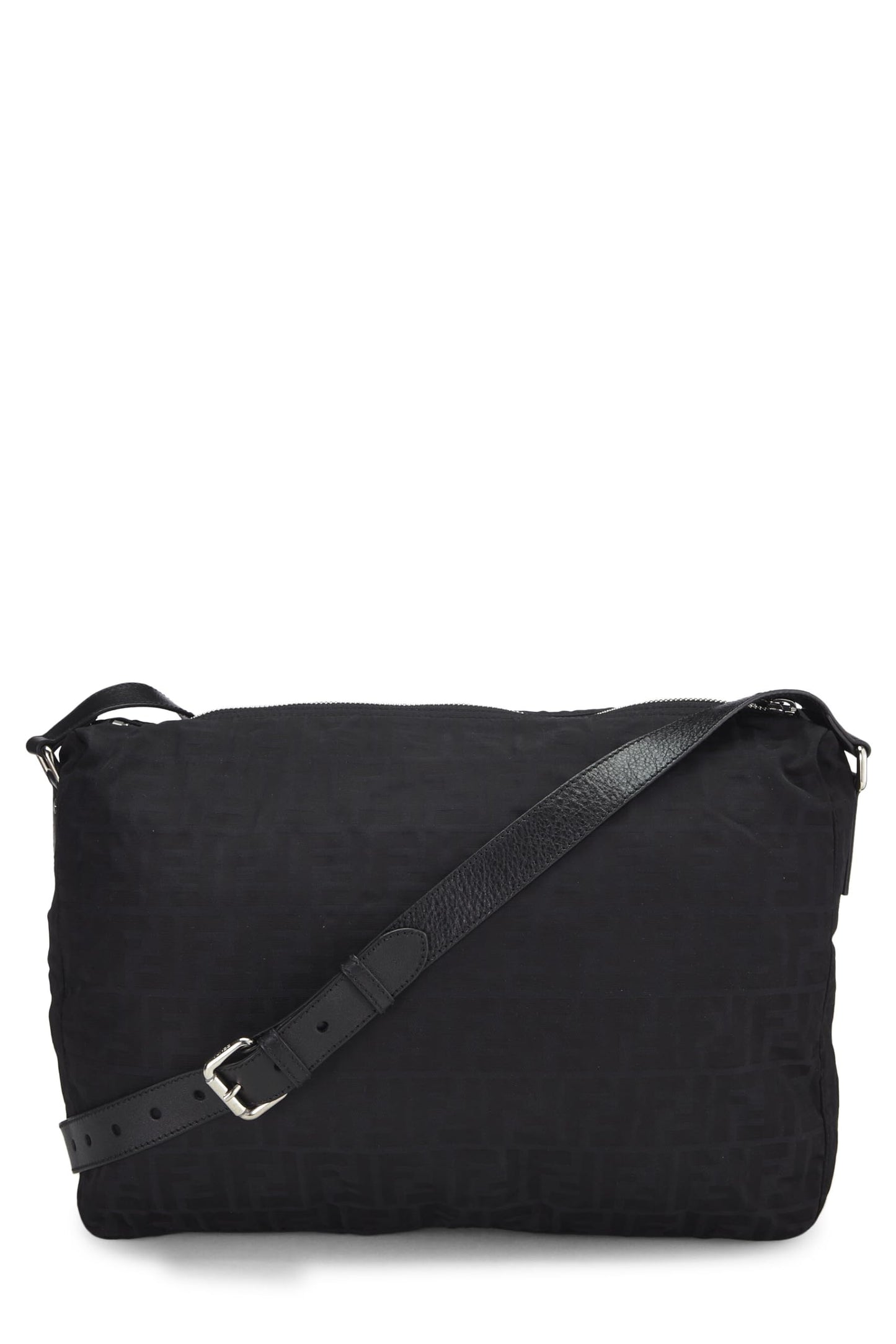 Fendi, Black Zucchino Nylon Messenger Bag, Black