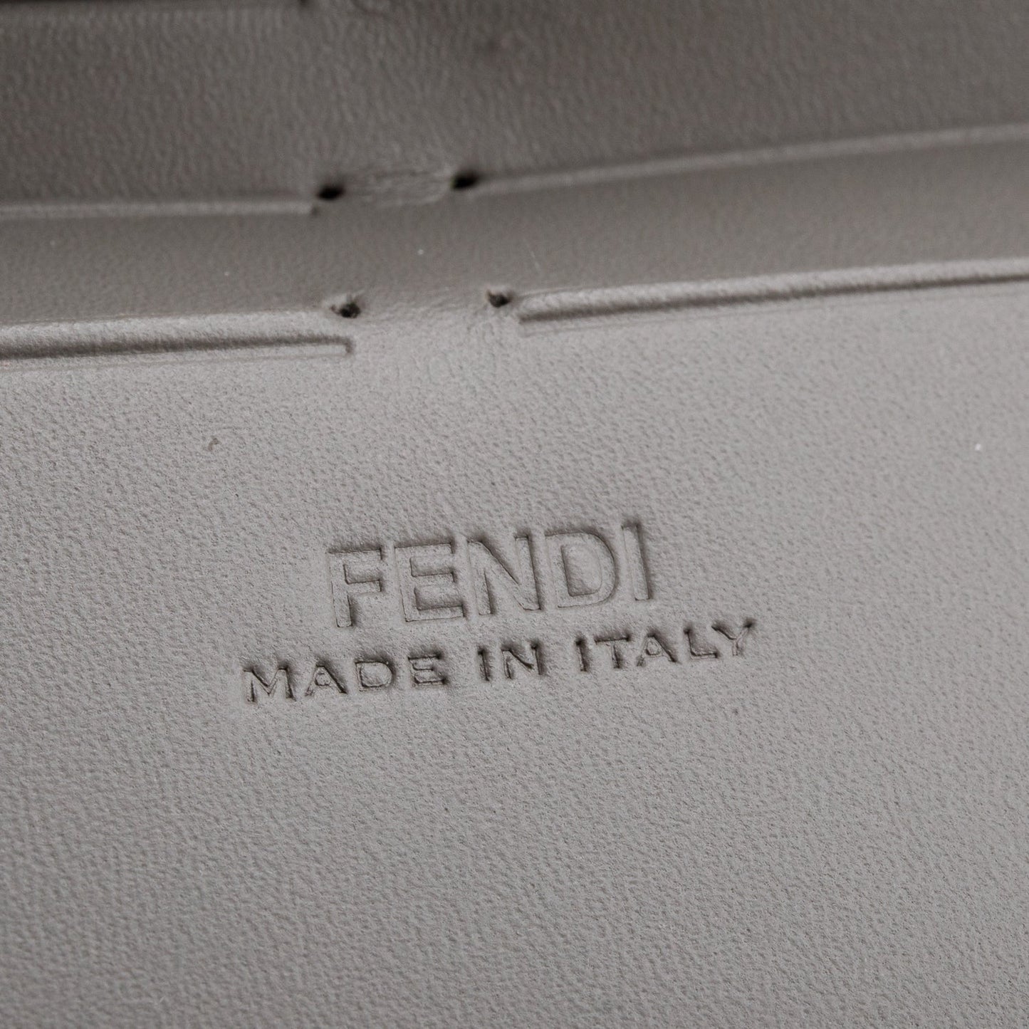 Fendi Grey Vitello King FF Lines Embossed Leather Soft Trunk Baguette