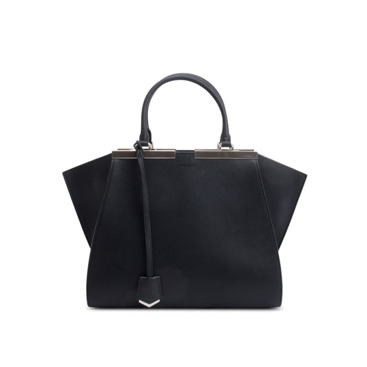 Fendi Black Vitello Elite Leather Small 3Jours Tote