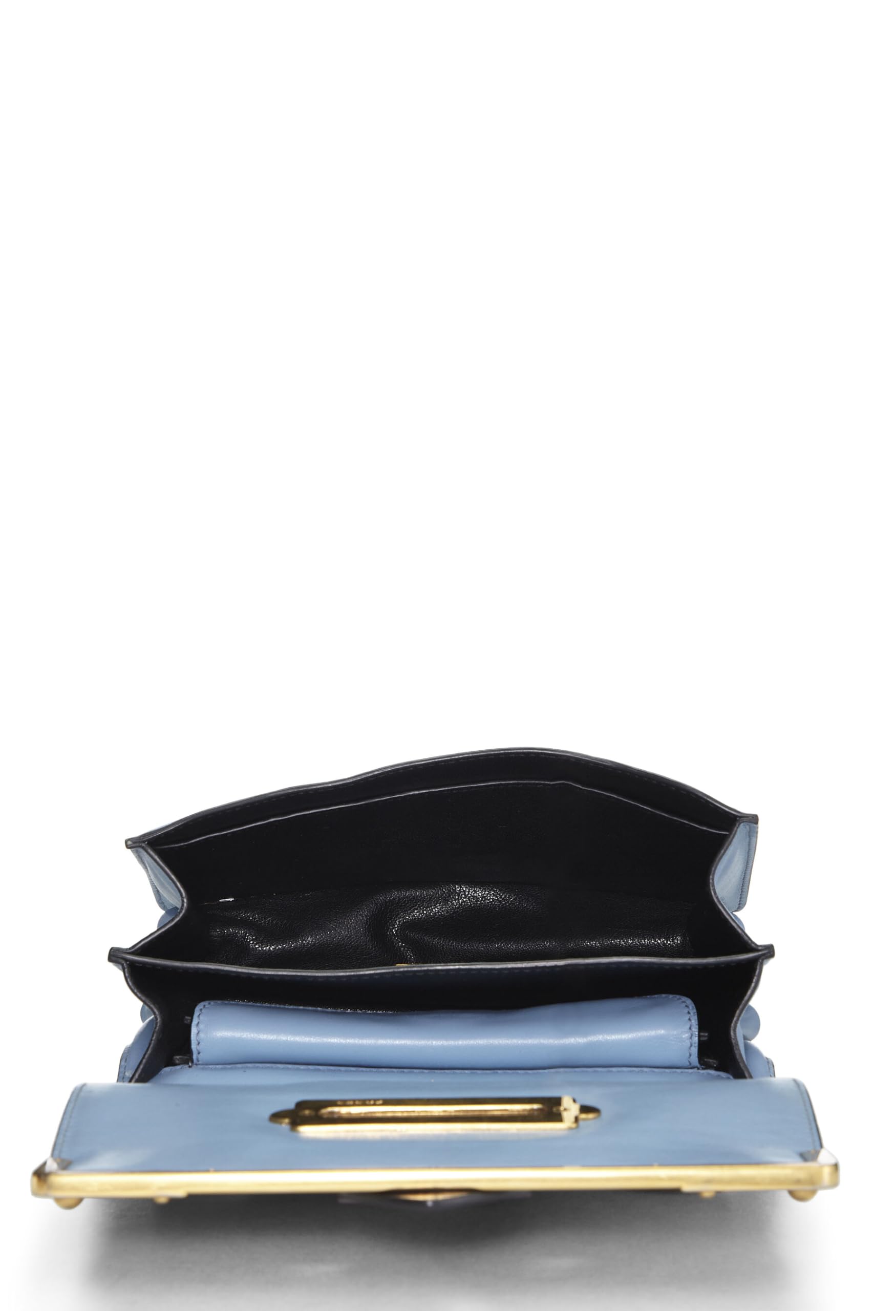 Prada, Blue Leather Cahier Crossbody, Multi