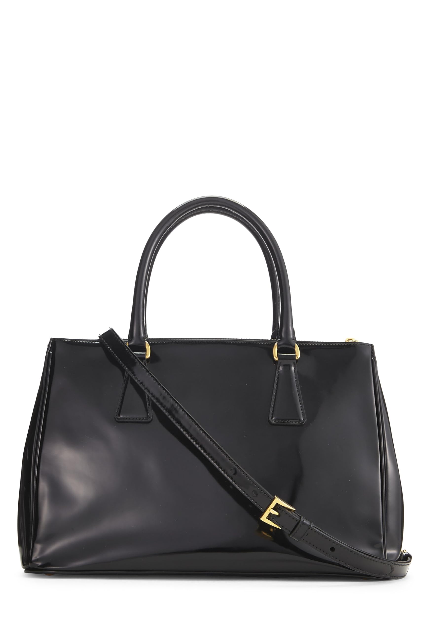 Prada, Black Patent Leather Executive Tote Small, Black