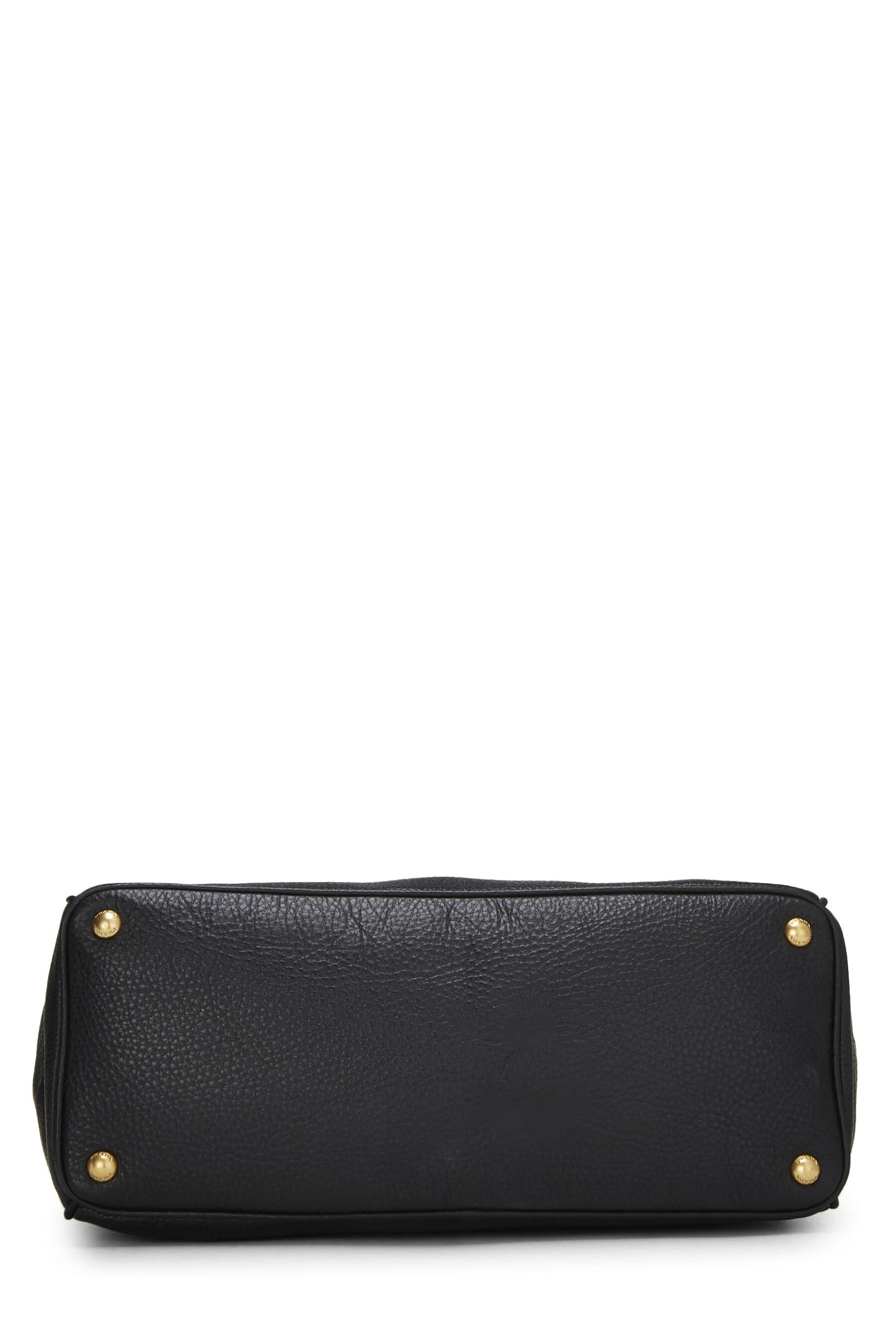 Prada, Black Vitello Daino Convertible Tote, Black