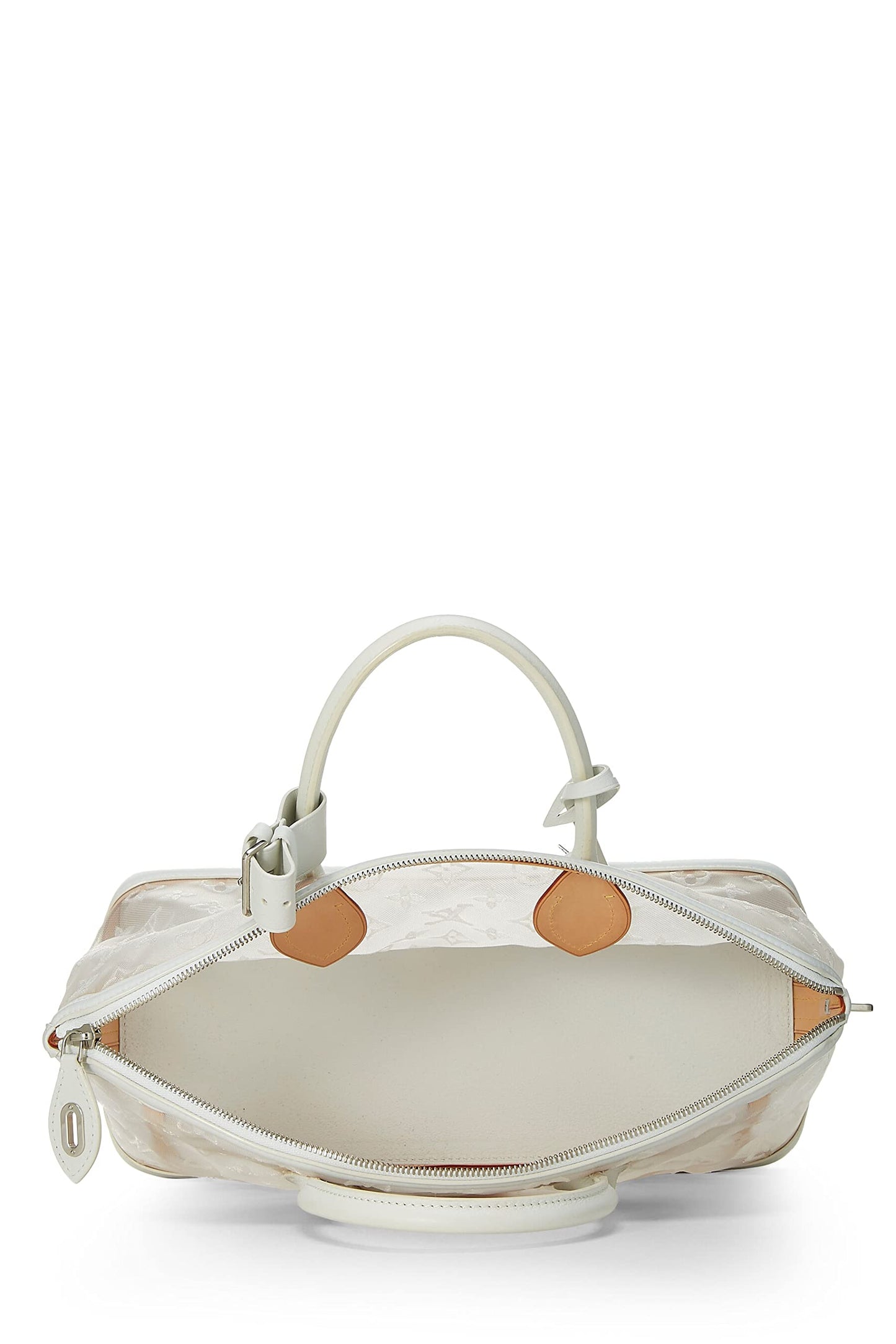 Louis Vuitton, White Monogram Mesh Transparence Lock It East-West, White
