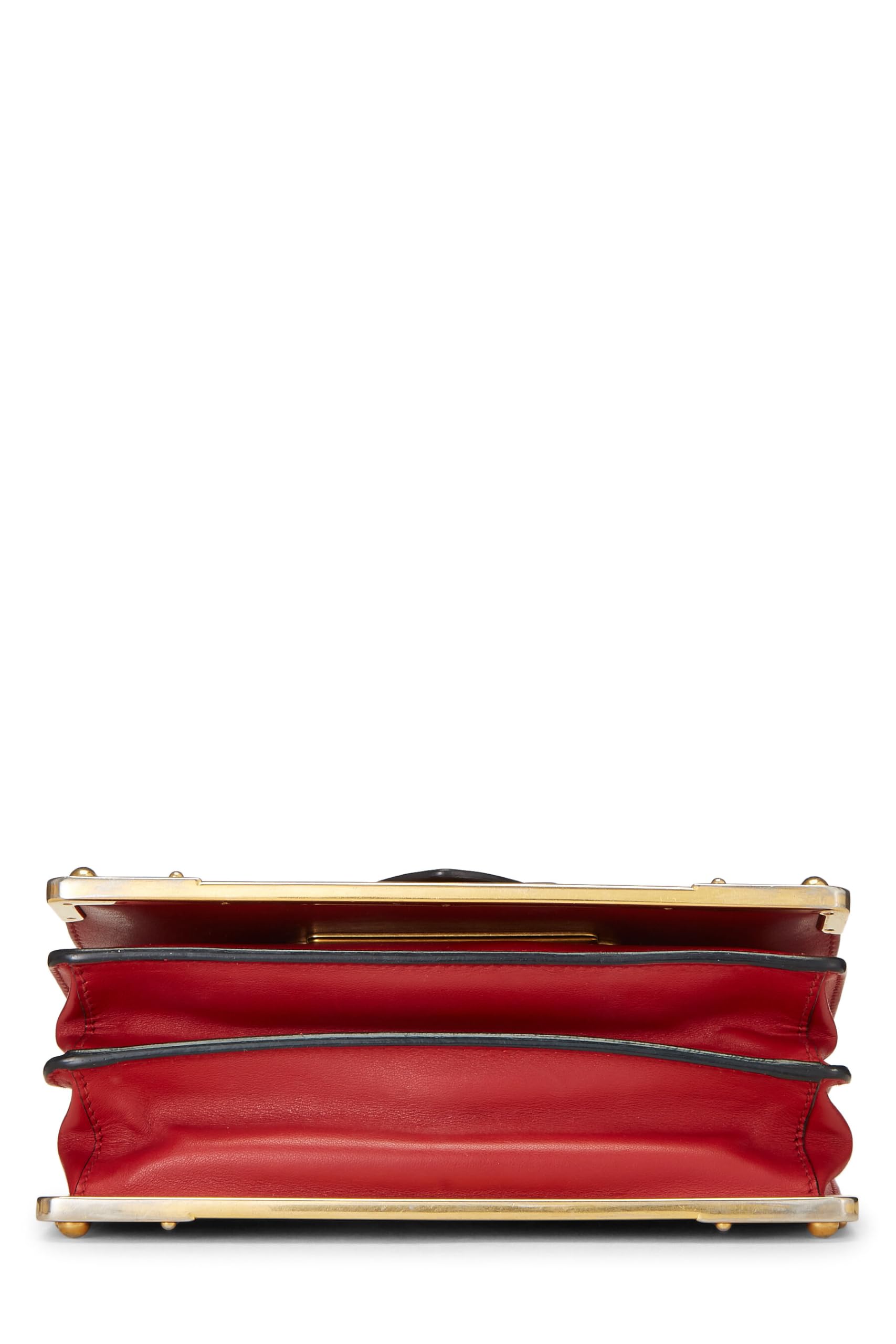Prada, Red & Black Leather Cahier Crossbody, Red