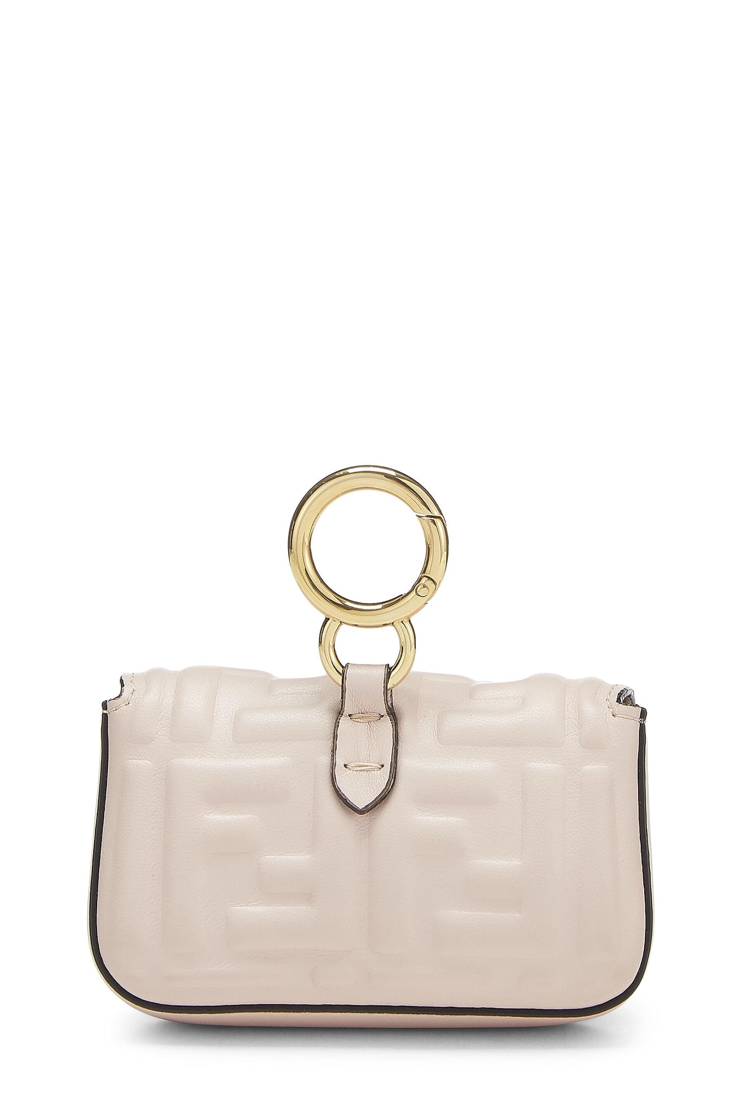 Fendi, Pink Embroidered Convertible Baguette Bag Charm Nano, Pink