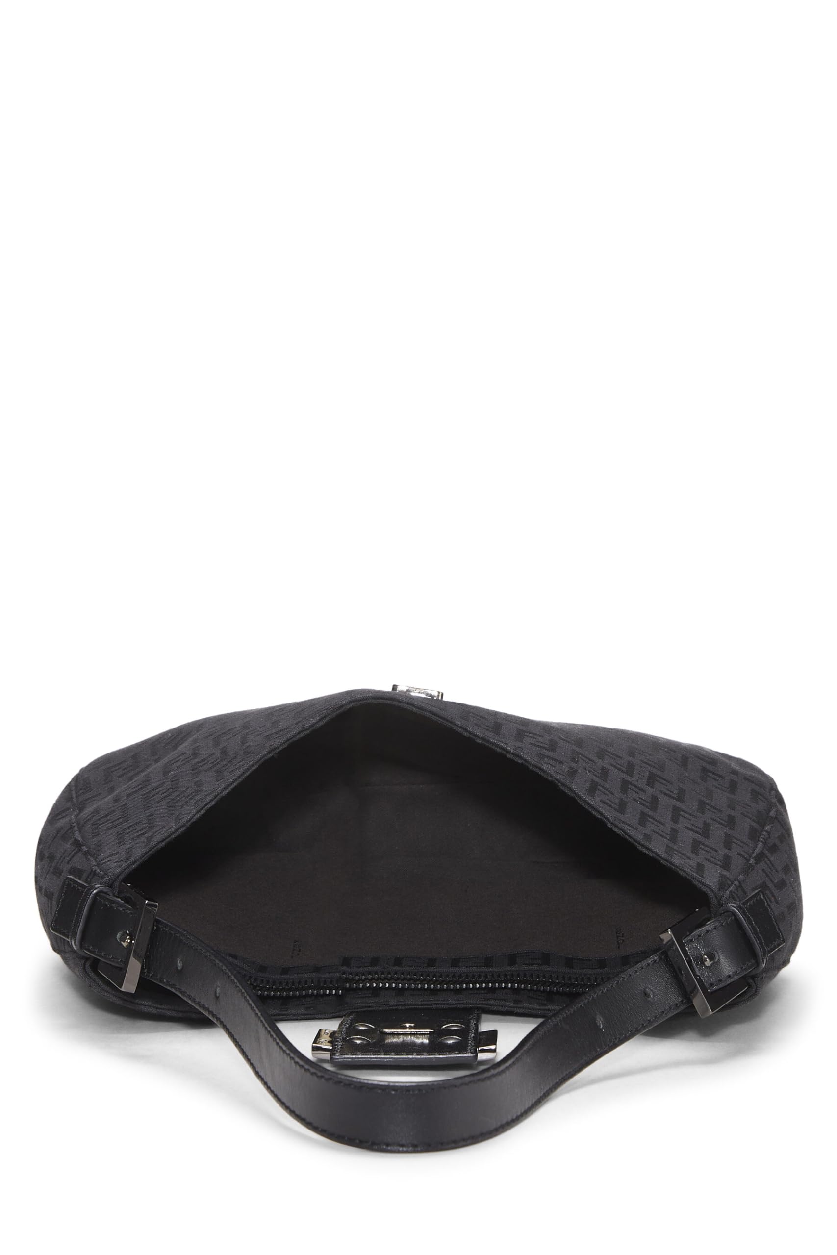 Fendi, Black Zucchino Canvas Shoulder Bag, Black
