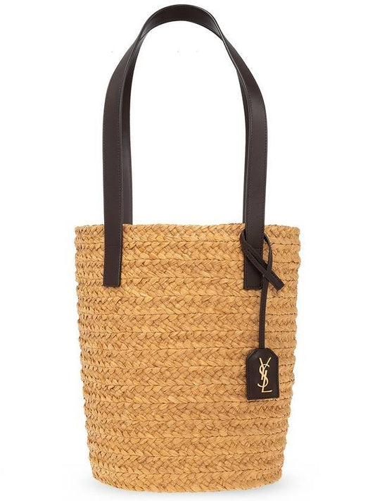 Luxury Saint Laurent Trending 2025 Panier Raffia Tote Bag Beige