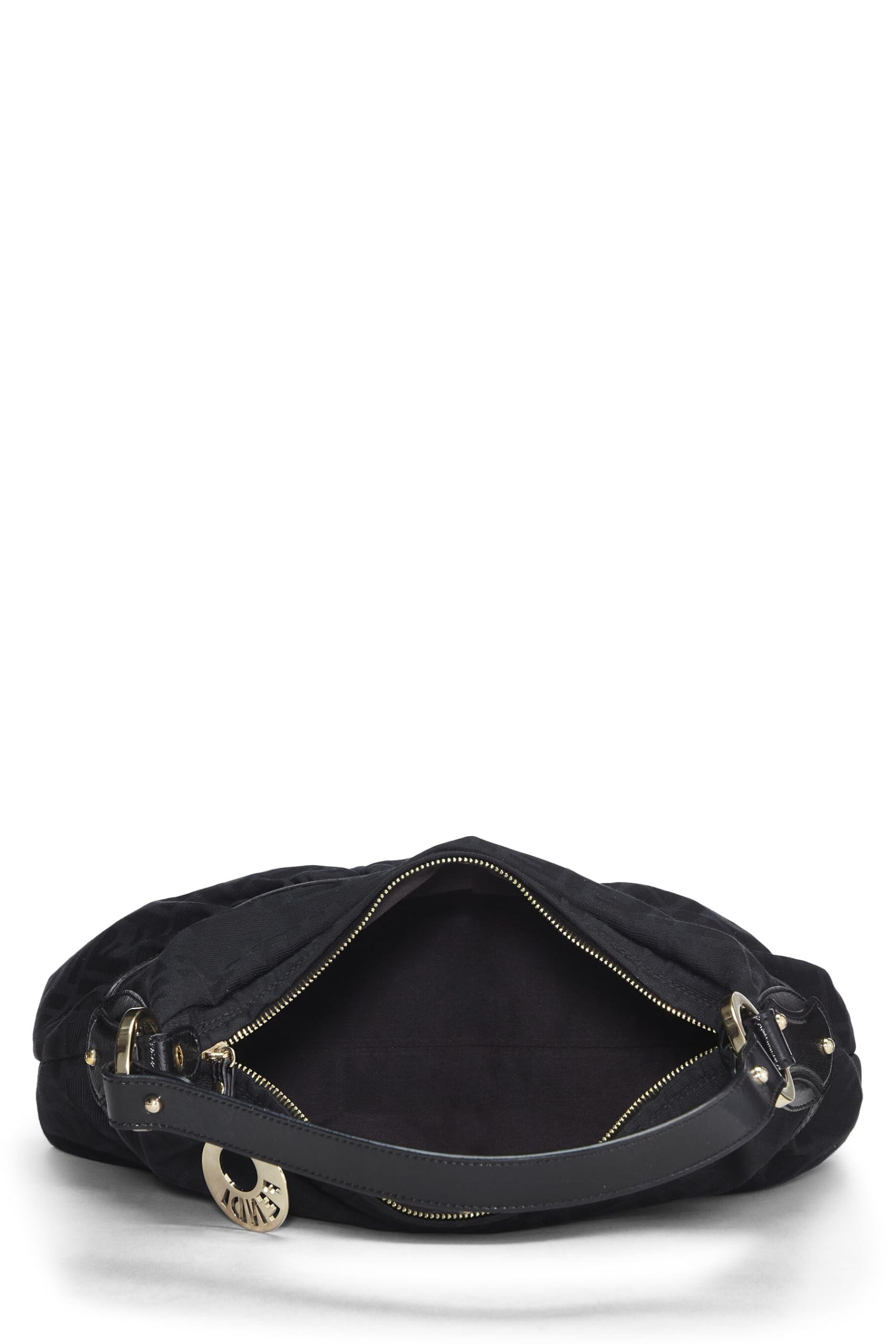 Fendi, Black Zucca Canvas Chef Hobo, Black