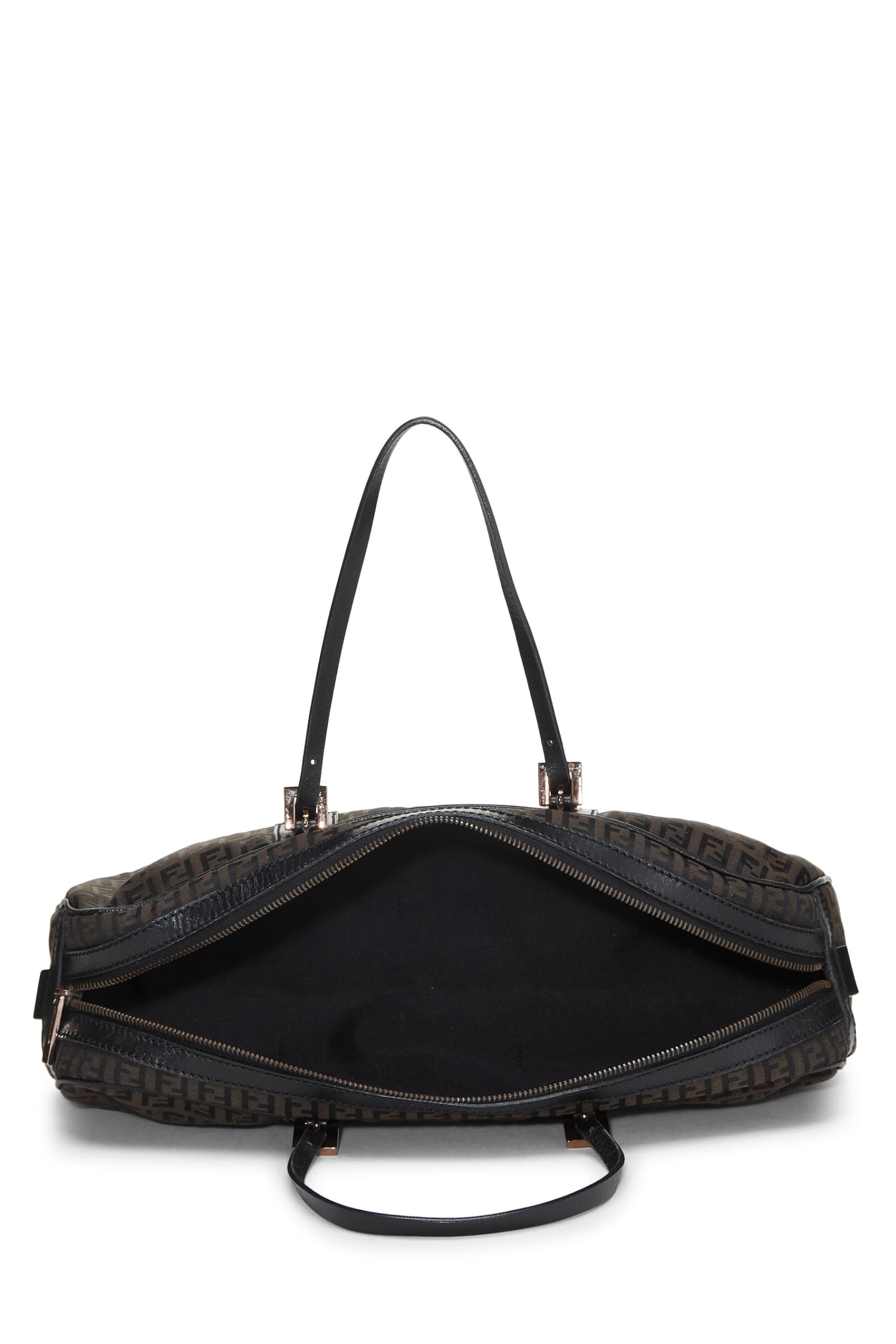 Fendi, Black Zucchino Boston Bag Long, Black