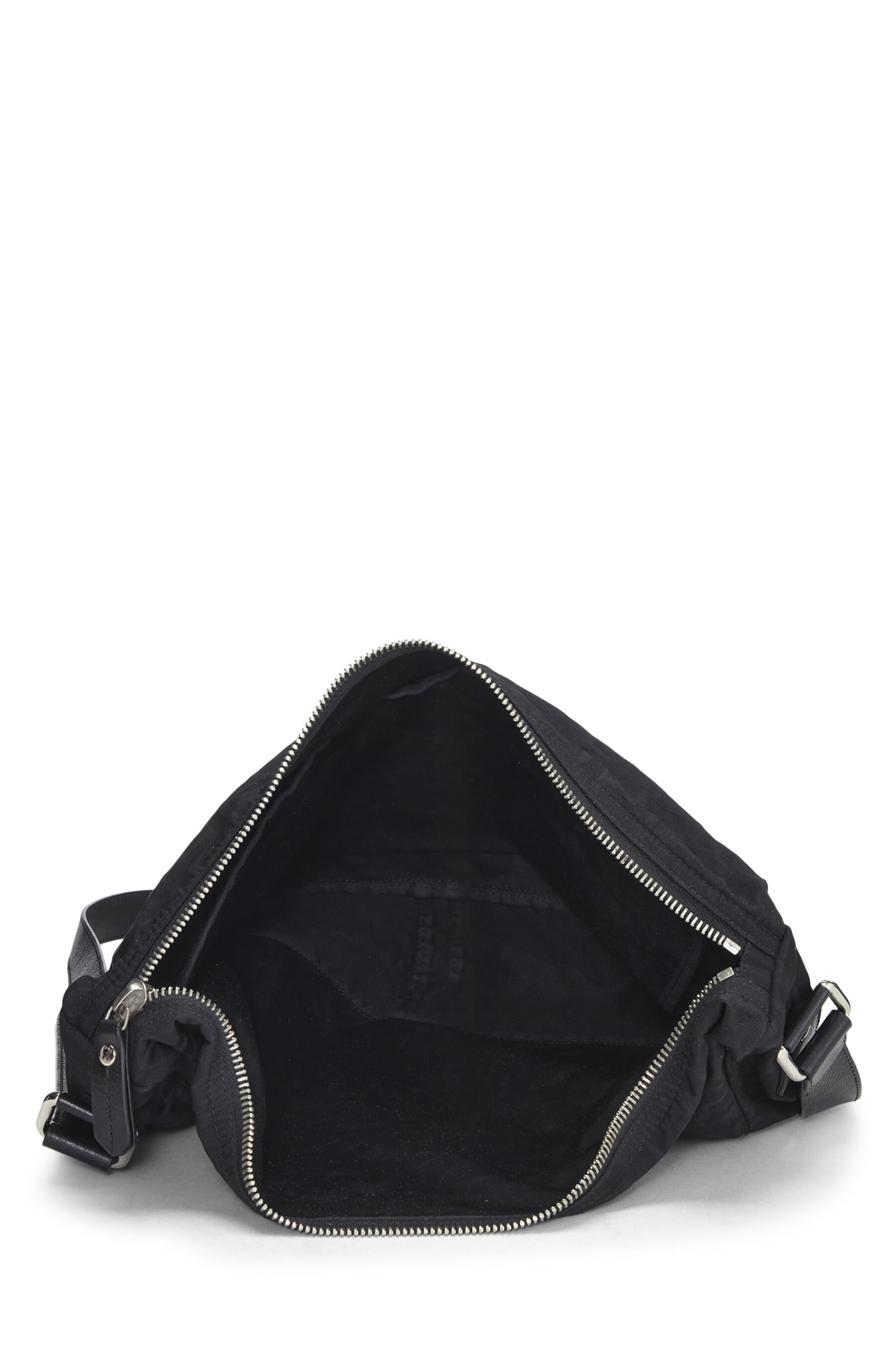 Fendi, Black Zucca Canvas Messenger Bag, Black