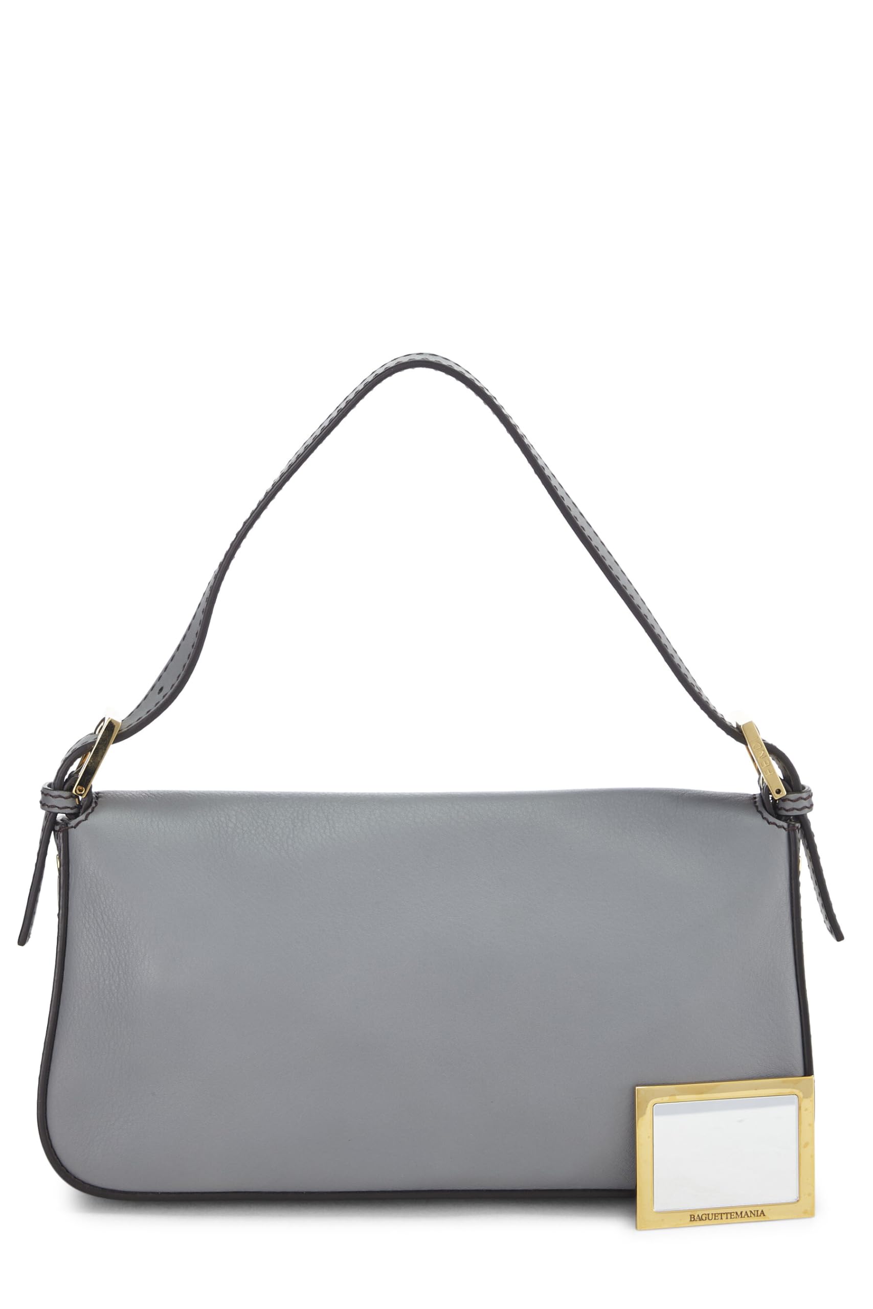 Fendi, Grey Leather Baguette, Grey