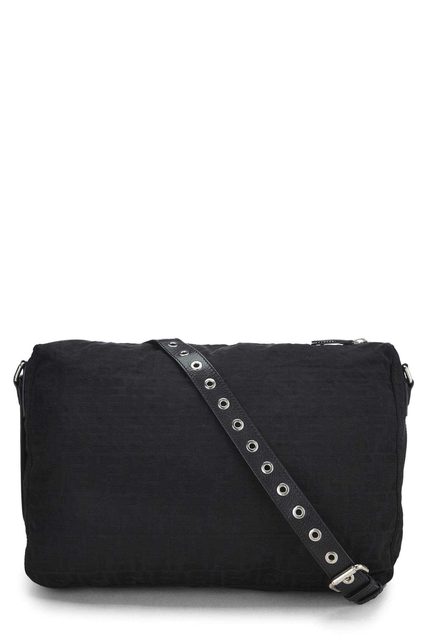 Fendi, Black Zucca Canvas Messenger Bag, Black