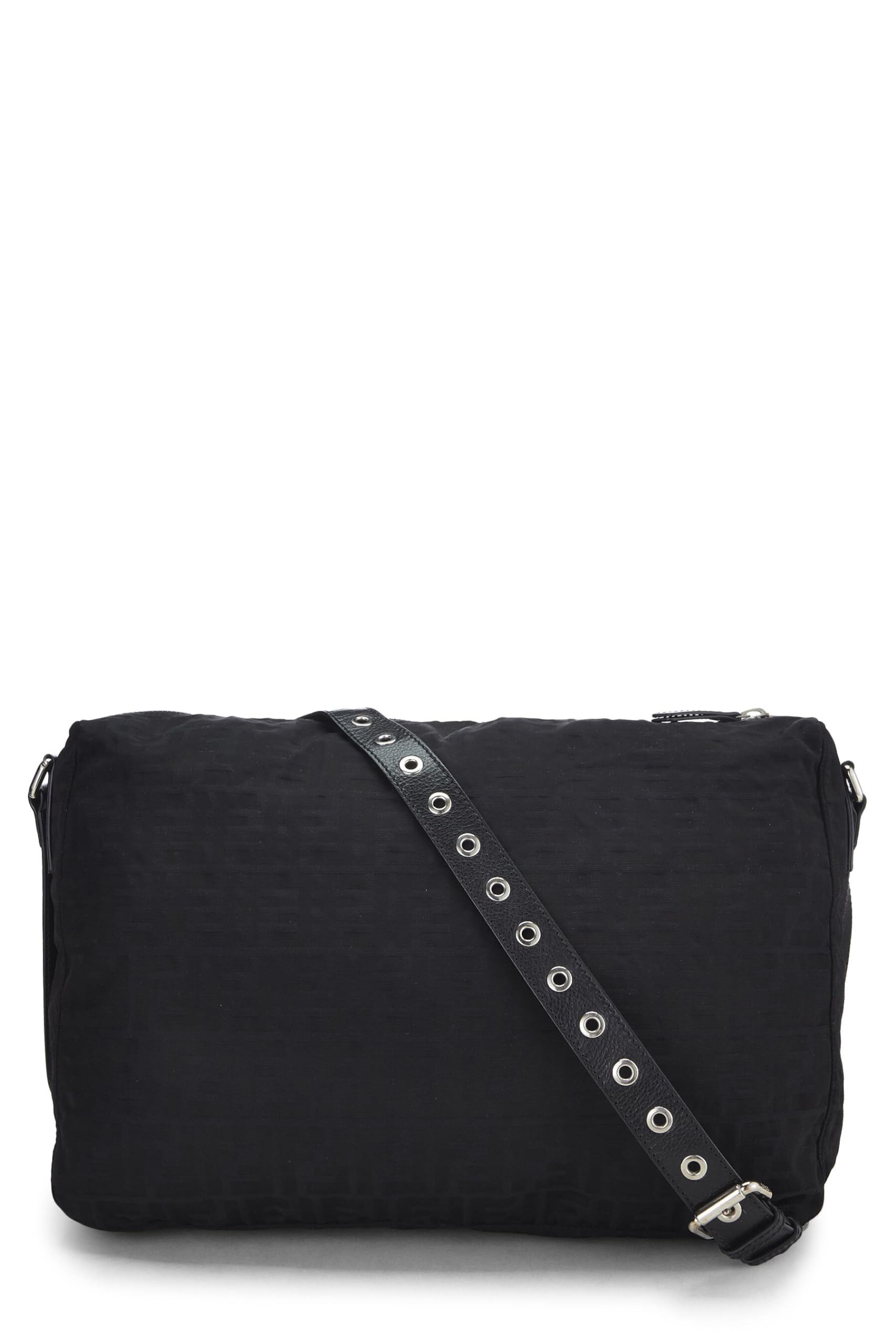 Fendi, Black Zucca Canvas Messenger Bag, Black