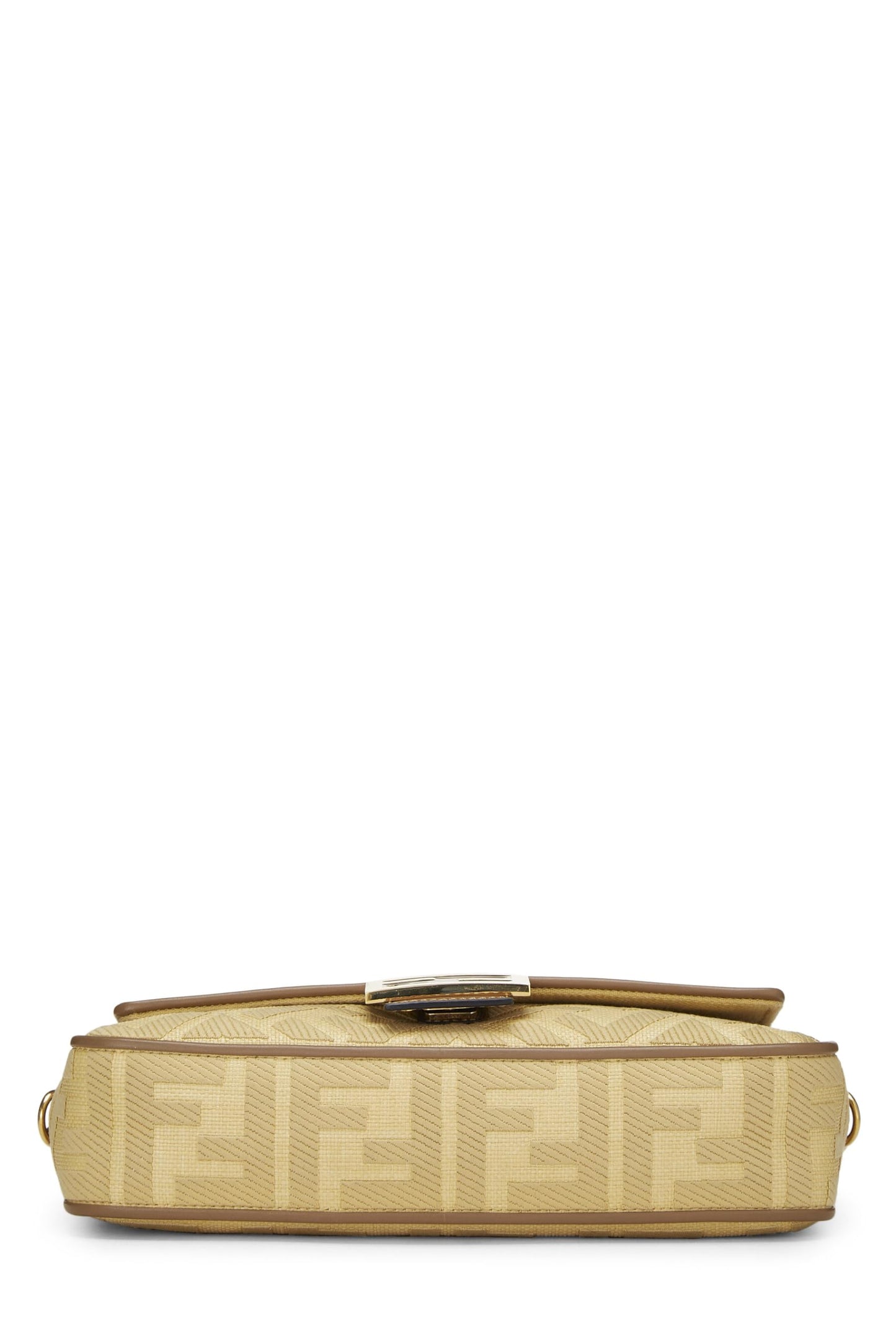 Fendi, Yellow Canvas Convertible Baguette Medium, Yellow