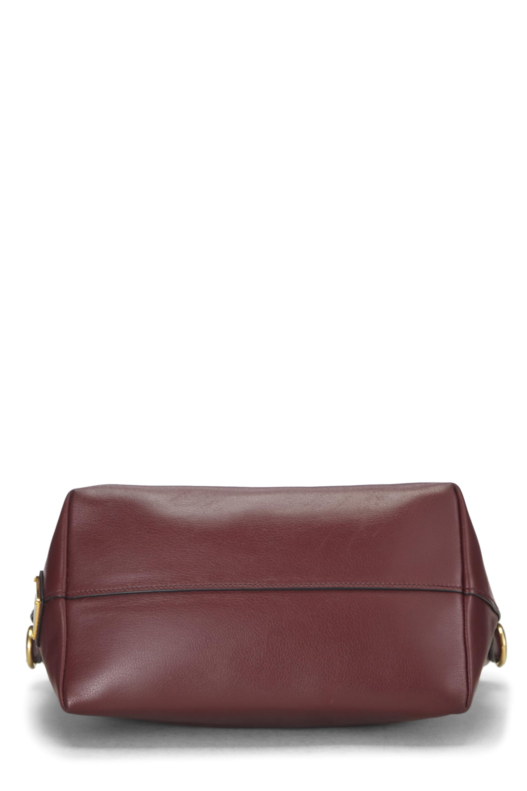Prada, Burgundy Calfskin Logo Embossed Convertible Handbag, Burgundy