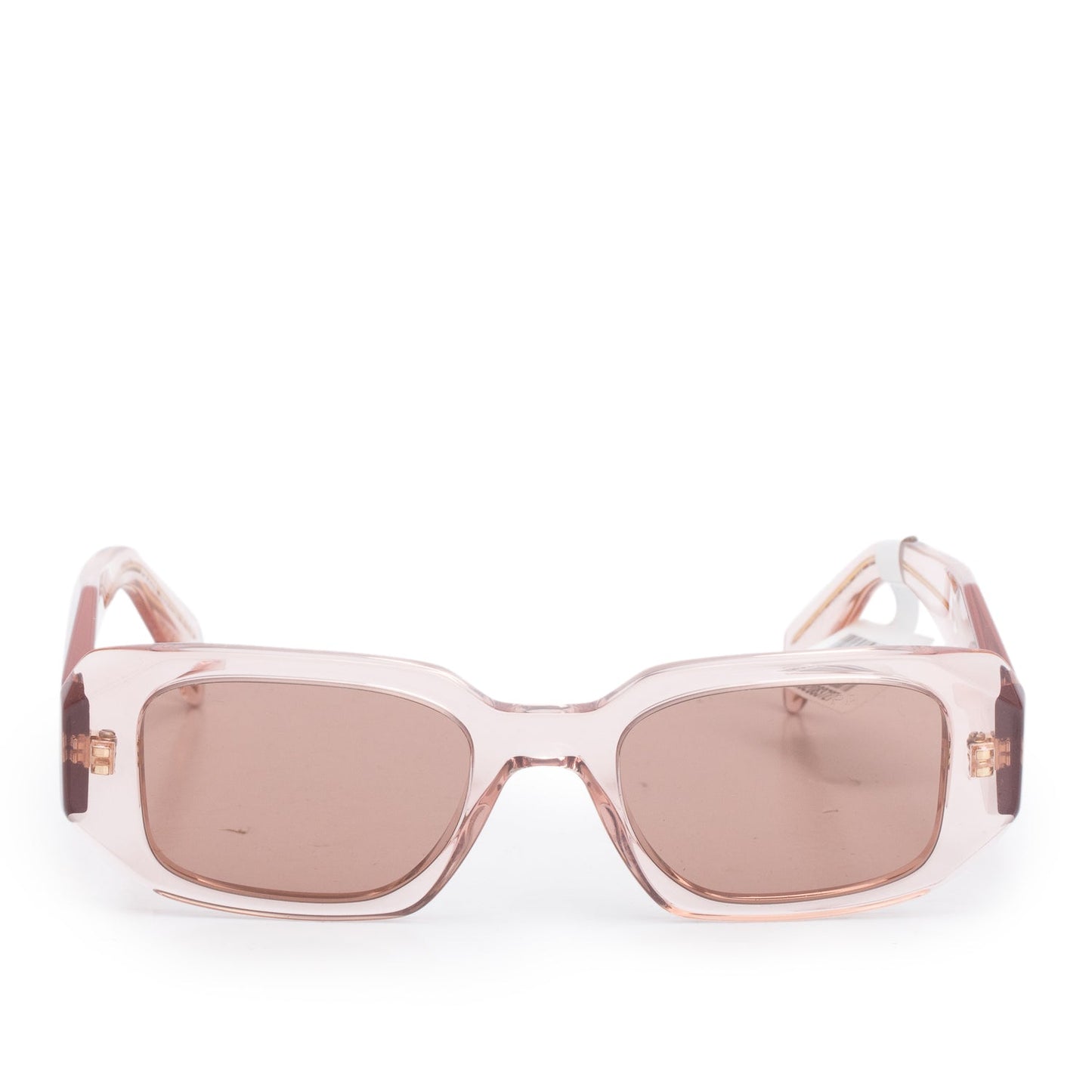 Prada SPR 17W Pink Acetate Symbole Rectangular Sunglasses