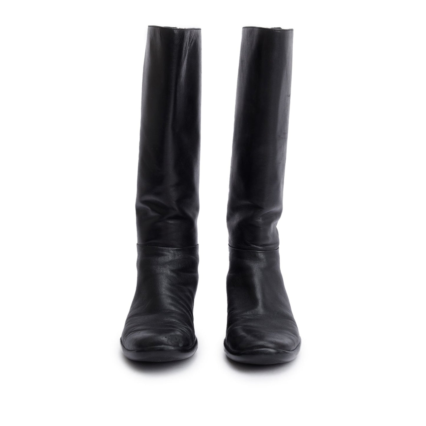 Prada Black Leather Riding Boots, Size 8