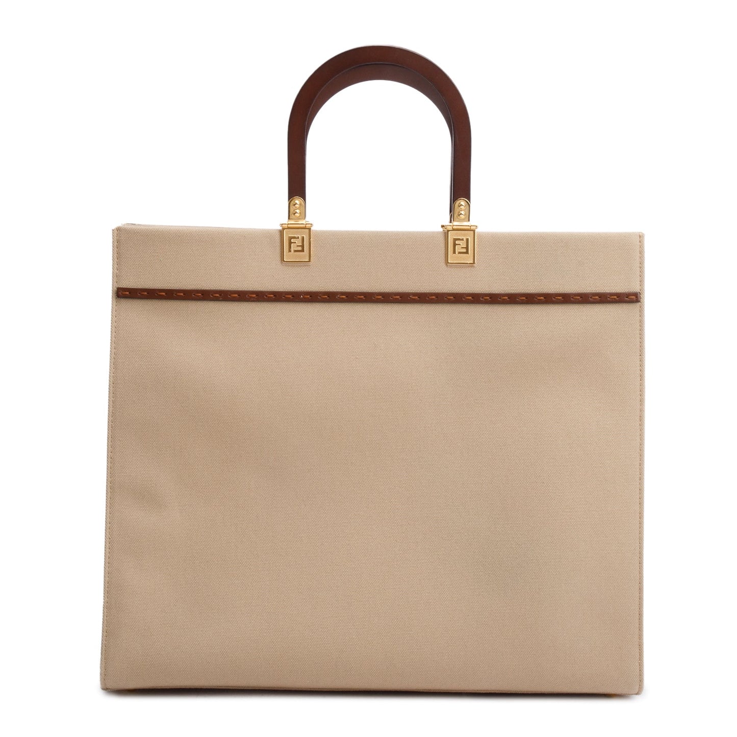 Fendi Neutral Canvas Medium Sunshine Tote Bag