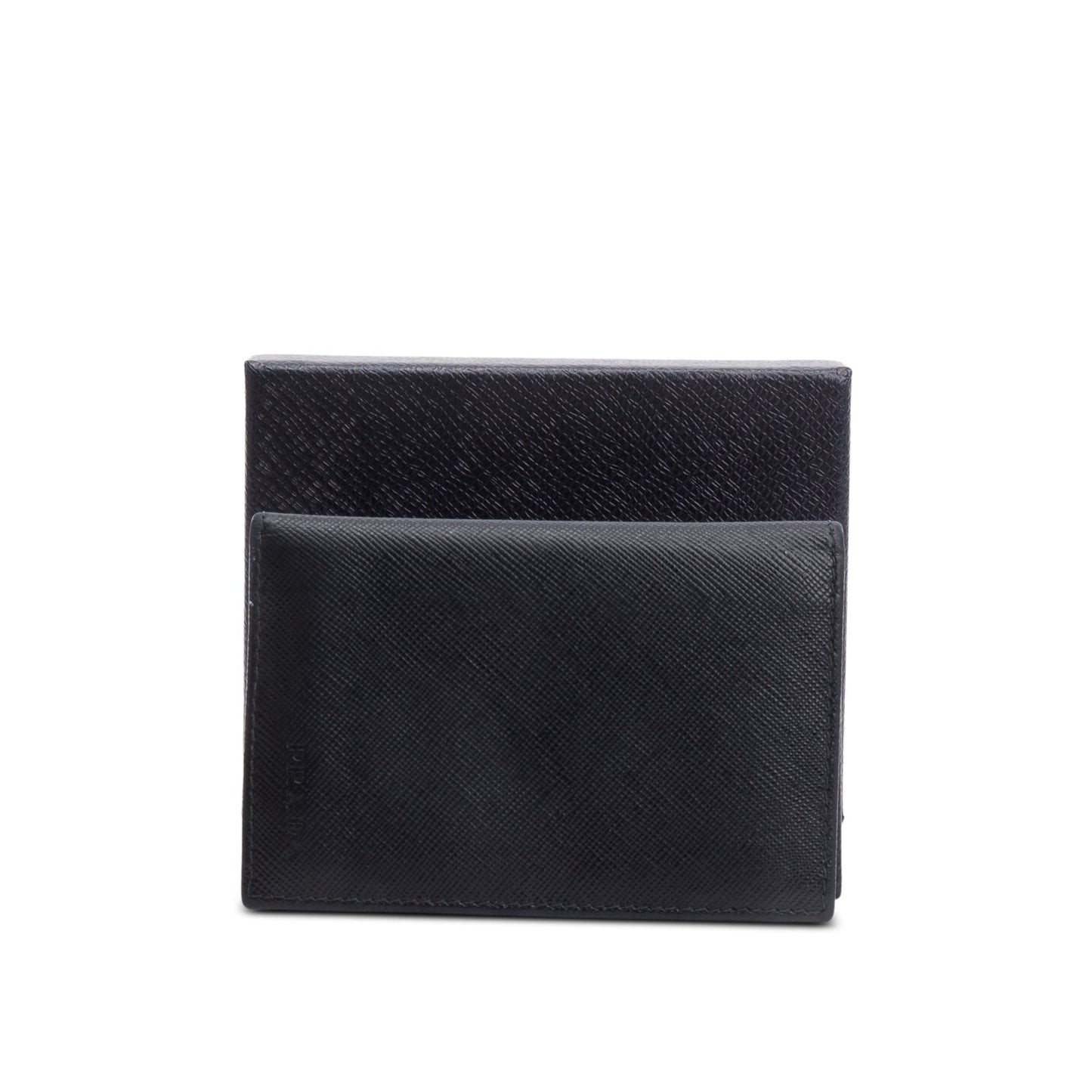 Prada Black Saffiano Leather Bifold Card Holder
