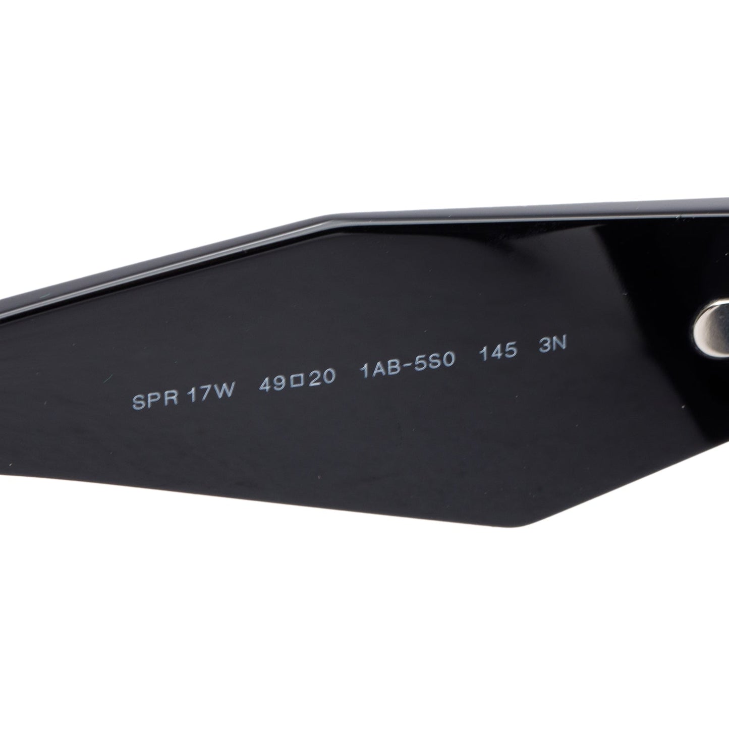 Prada SPR 17W Black Acetate Symbole Rectangular Sunglasses