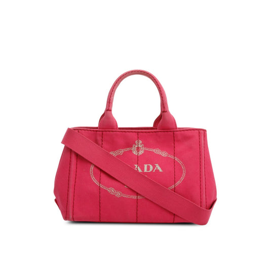 Prada Pink Canvas Small Canapa Logo Tote