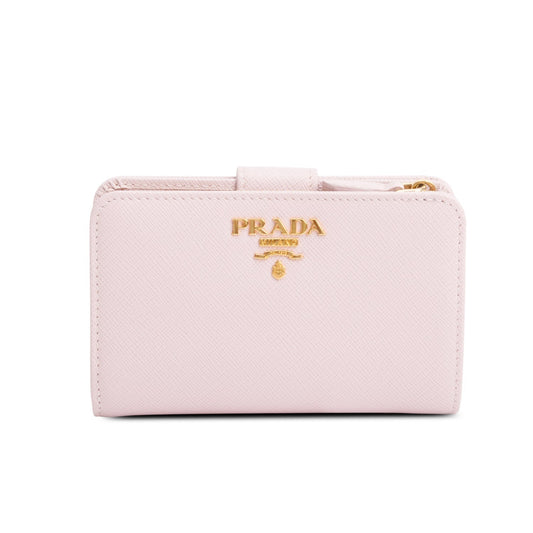 Prada Pink Saffiano Metal Compact Wallet