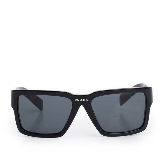 Prada SPR 10Y Black Acetate Square Sunglasses