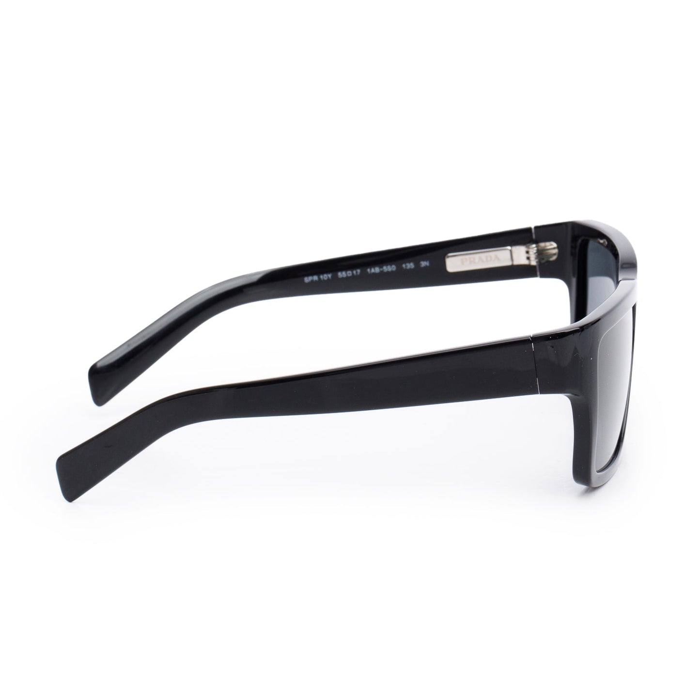 Prada SPR 10Y Black Acetate Square Sunglasses