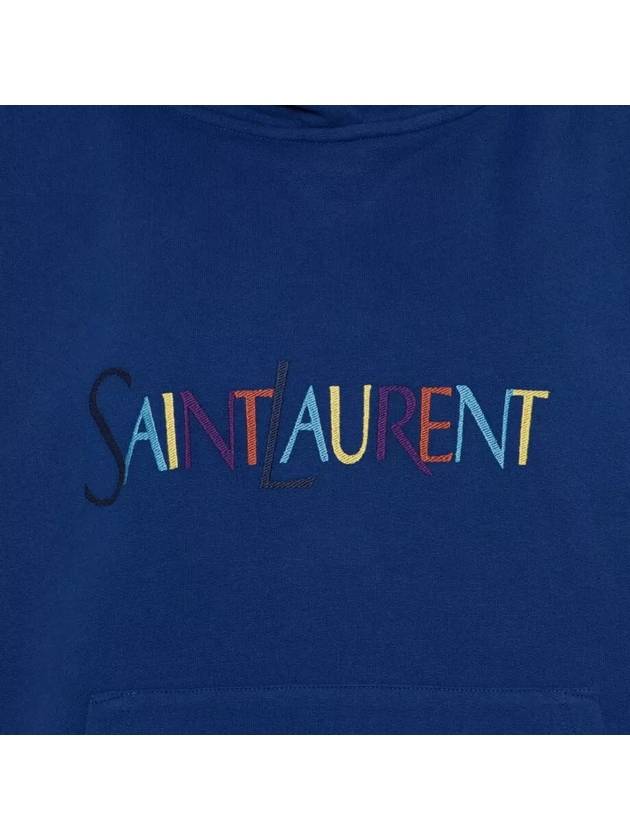 Luxury Saint Laurent Trending 2026 Women's Logo Hoodie Blue