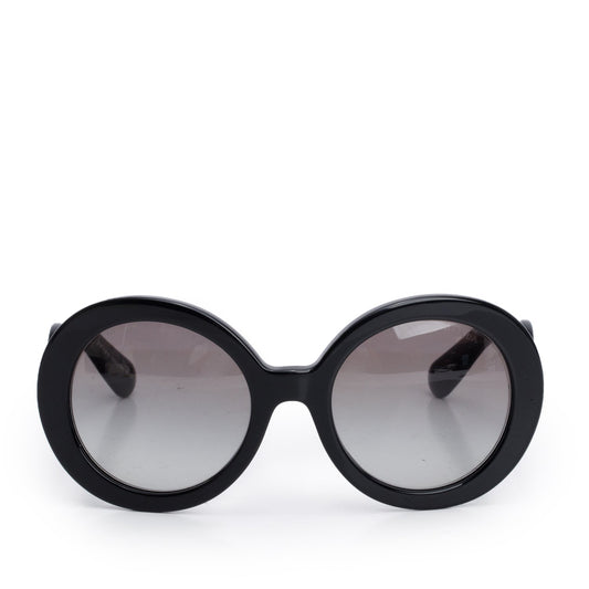 Prada SPR27N Black Acetate Classic Spiral Sunglasses