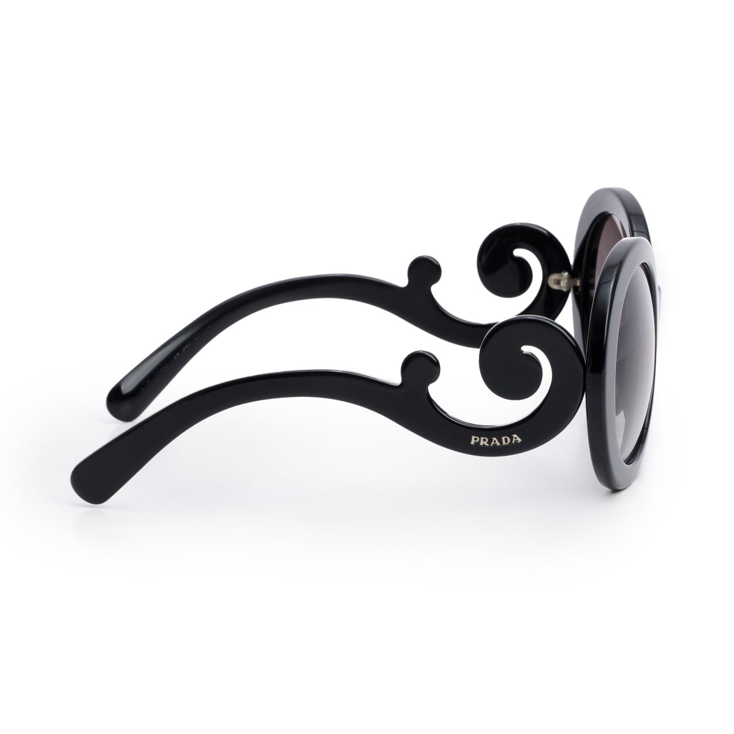 Prada SPR27N Black Acetate Classic Spiral Sunglasses