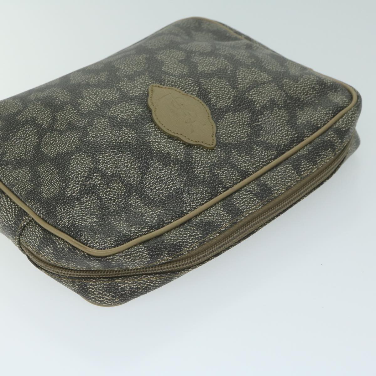 Luxury BurberrySs Saint Laurent Clutch Bag PVC Leather 3Set Black Beige Auth 63887
