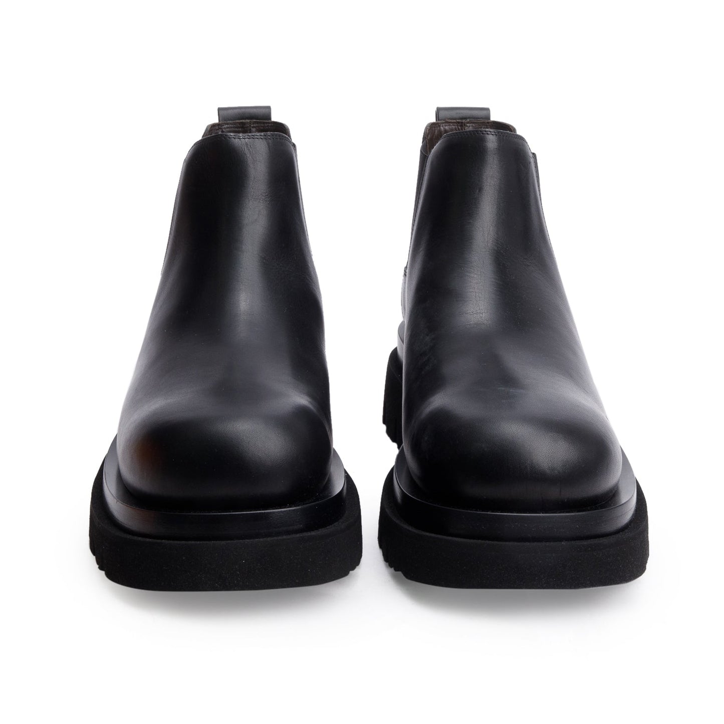 Bottega Veneta Black Leather Lug Chelsea Ankle Boots, Men's Size 44