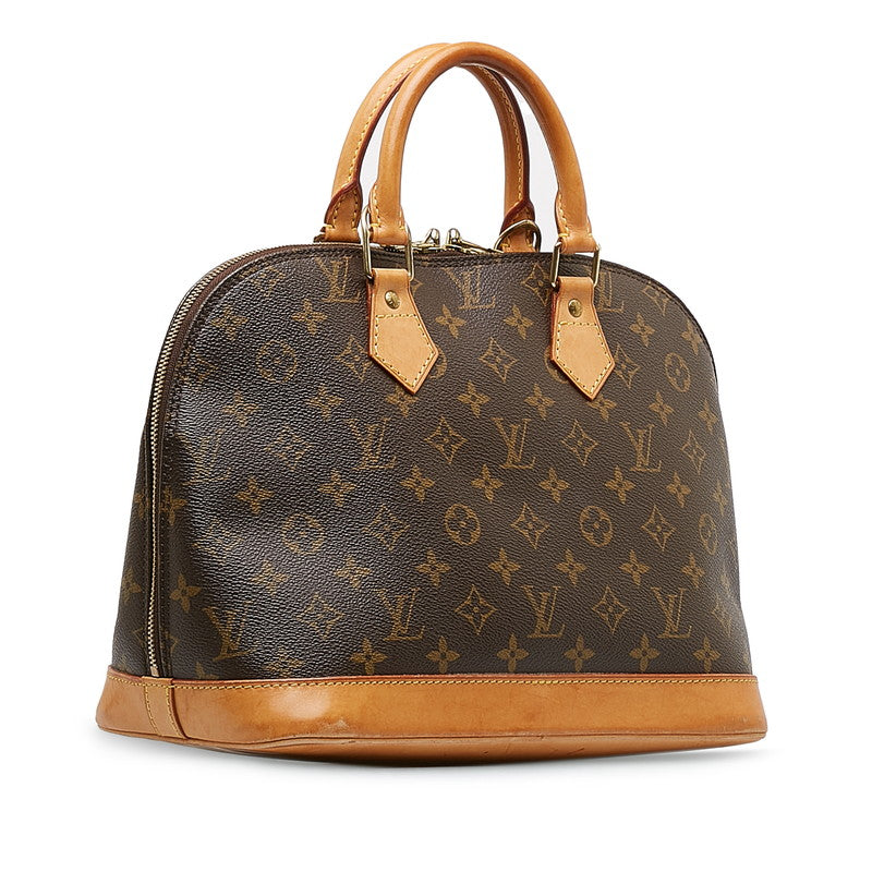 Louis Vuitton Monogram Alma Handbag Brown PVC Leather Louis Vuitton