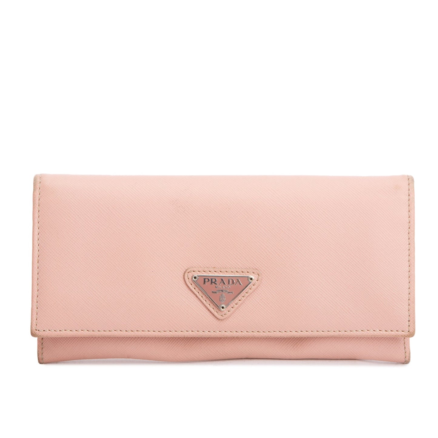 Prada Pink Saffiano Leather Continental Wallet