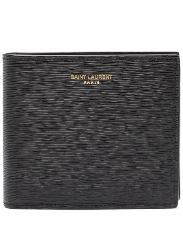 Luxury Saint Laurent Trending 2026 East West Leather Half Wallet Black
