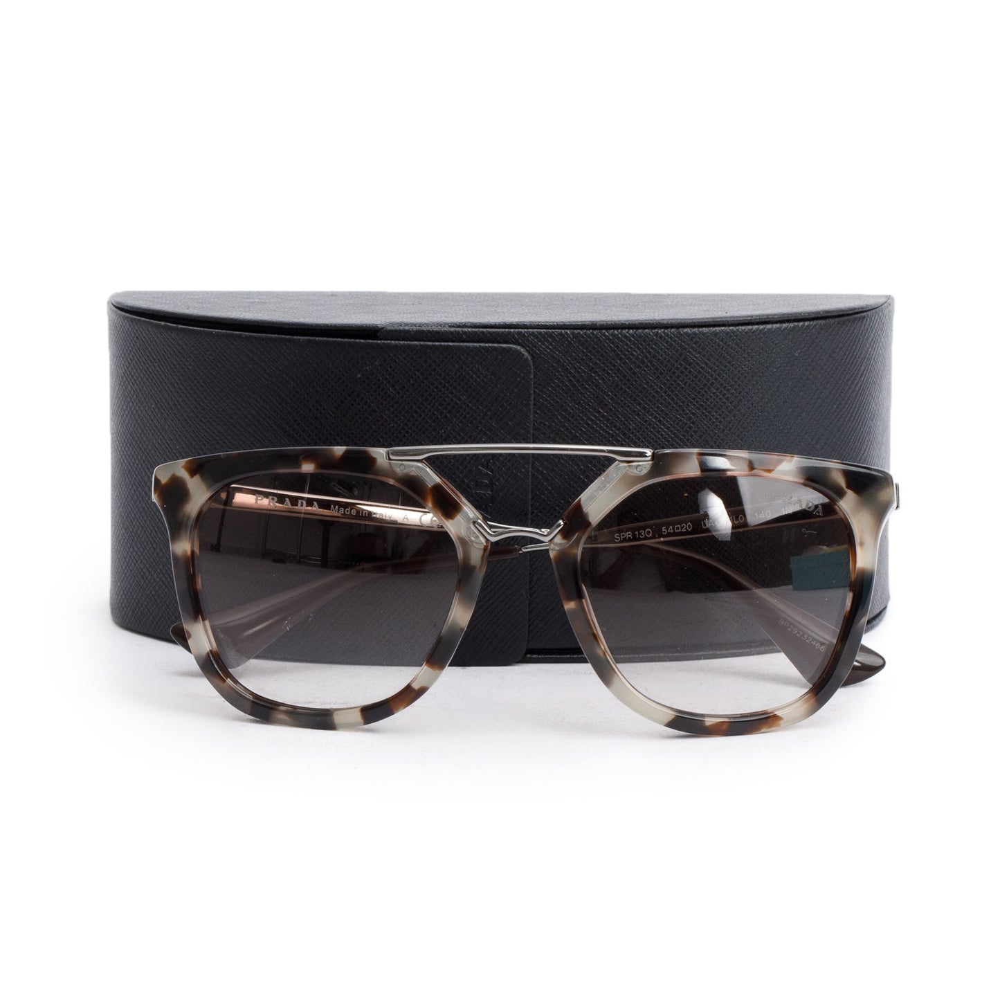 Prada SPR13Q Grey Acetate Cinema Cat Eye Sunglasses