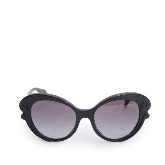 Prada SPR28N Black Acetate Baroque Cat-Eye Sunglasses