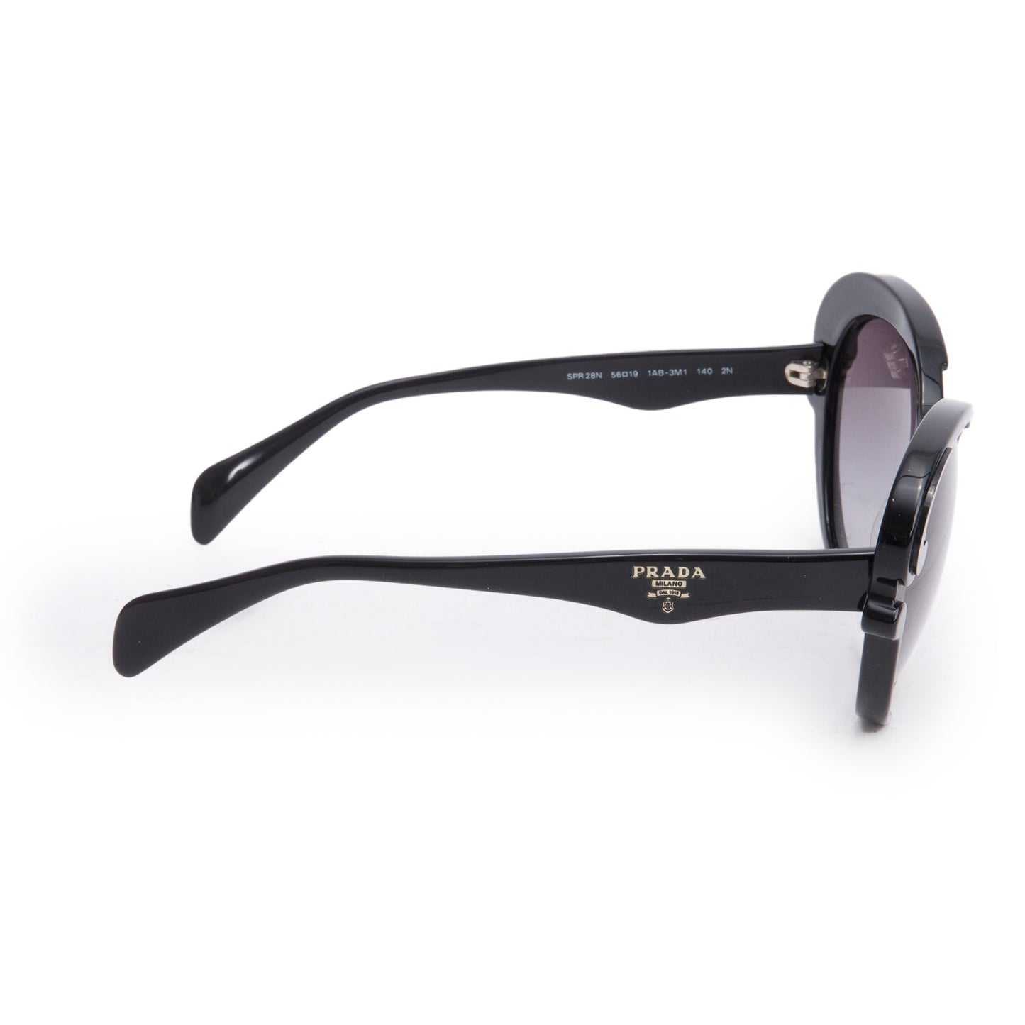 Prada SPR28N Black Acetate Baroque Cat-Eye Sunglasses