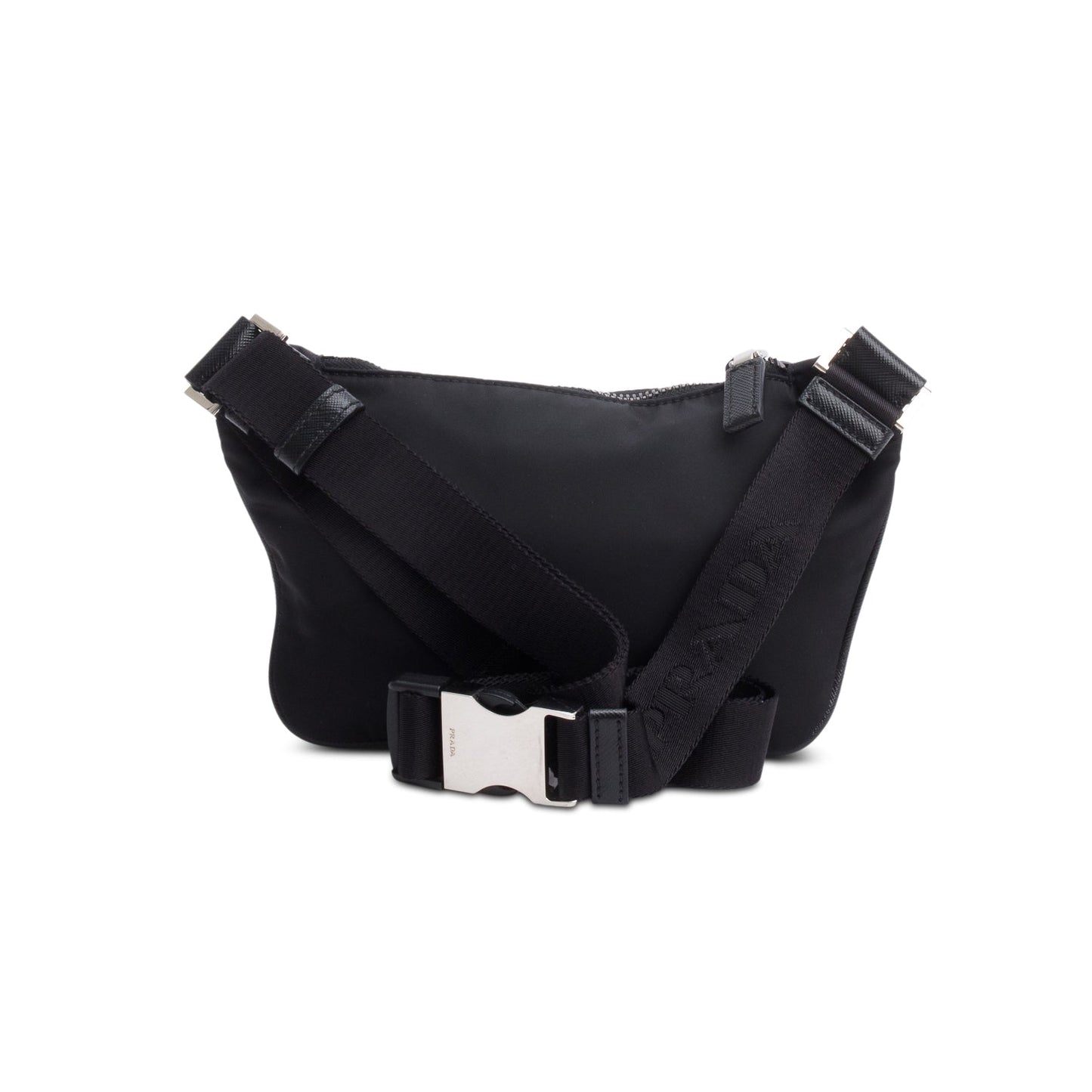 Prada Black Re-Nylon & Saffiano Leather Belt Bag