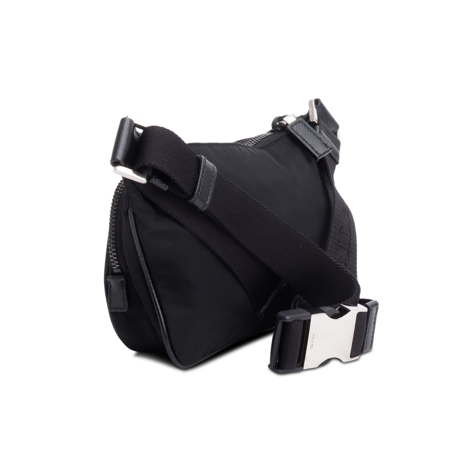 Prada Black Re-Nylon & Saffiano Leather Belt Bag