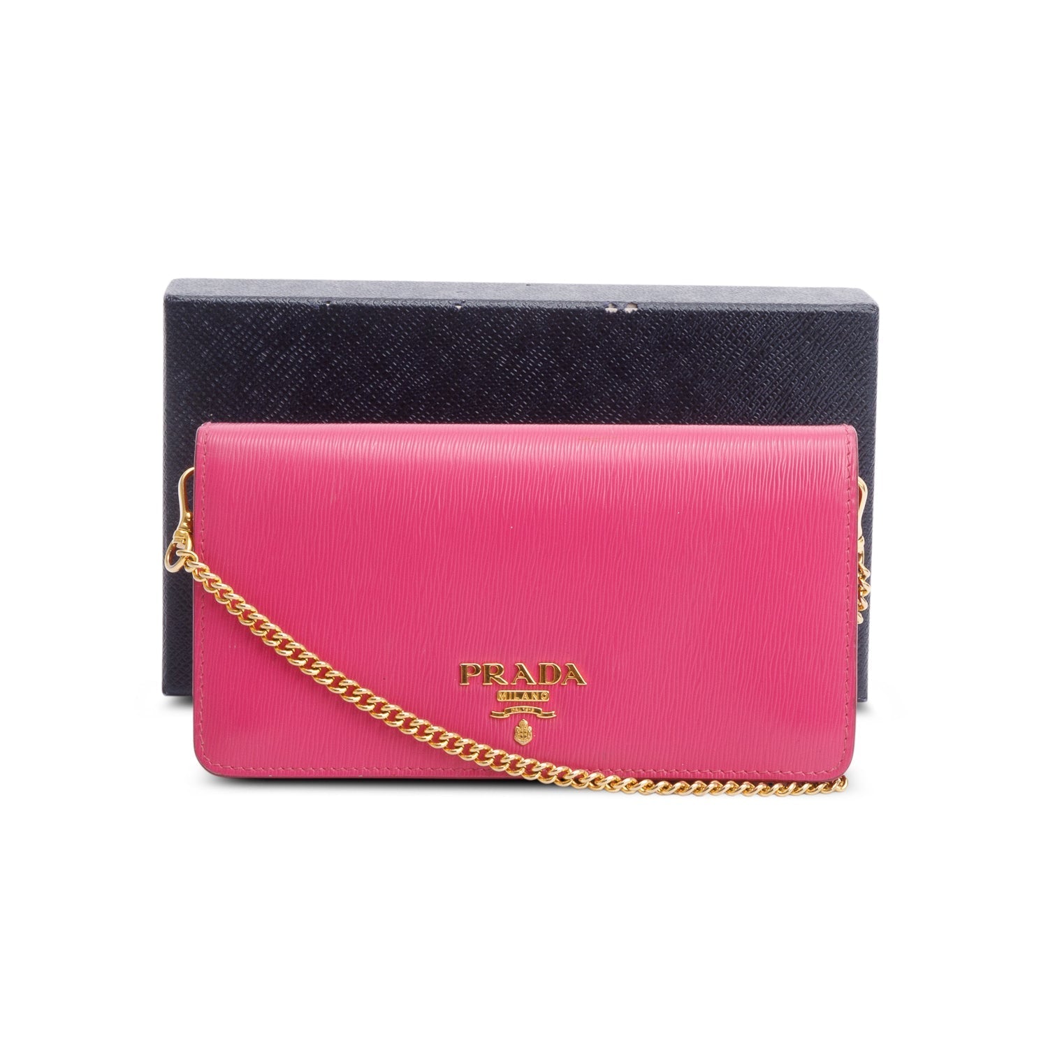 Prada Pink Vitello Move Wallet on Chain