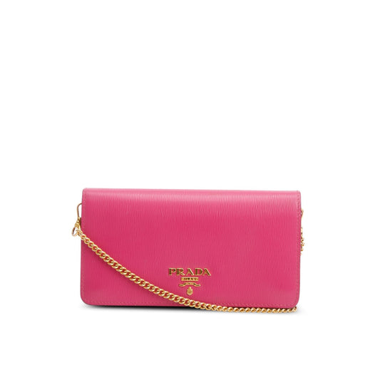Prada Pink Vitello Move Wallet on Chain