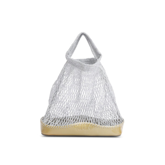 Prada Silver Mesh Mini Handle Bag