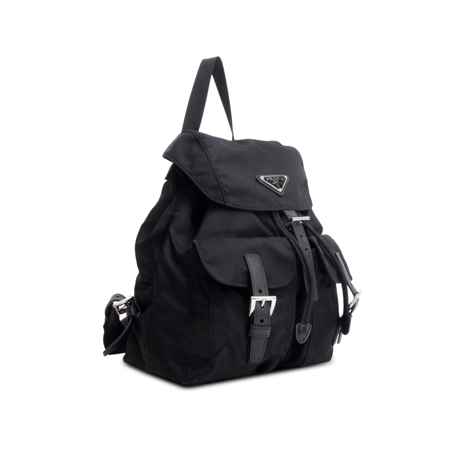 Prada Black Re-Nylon Saffiano Small Backpack