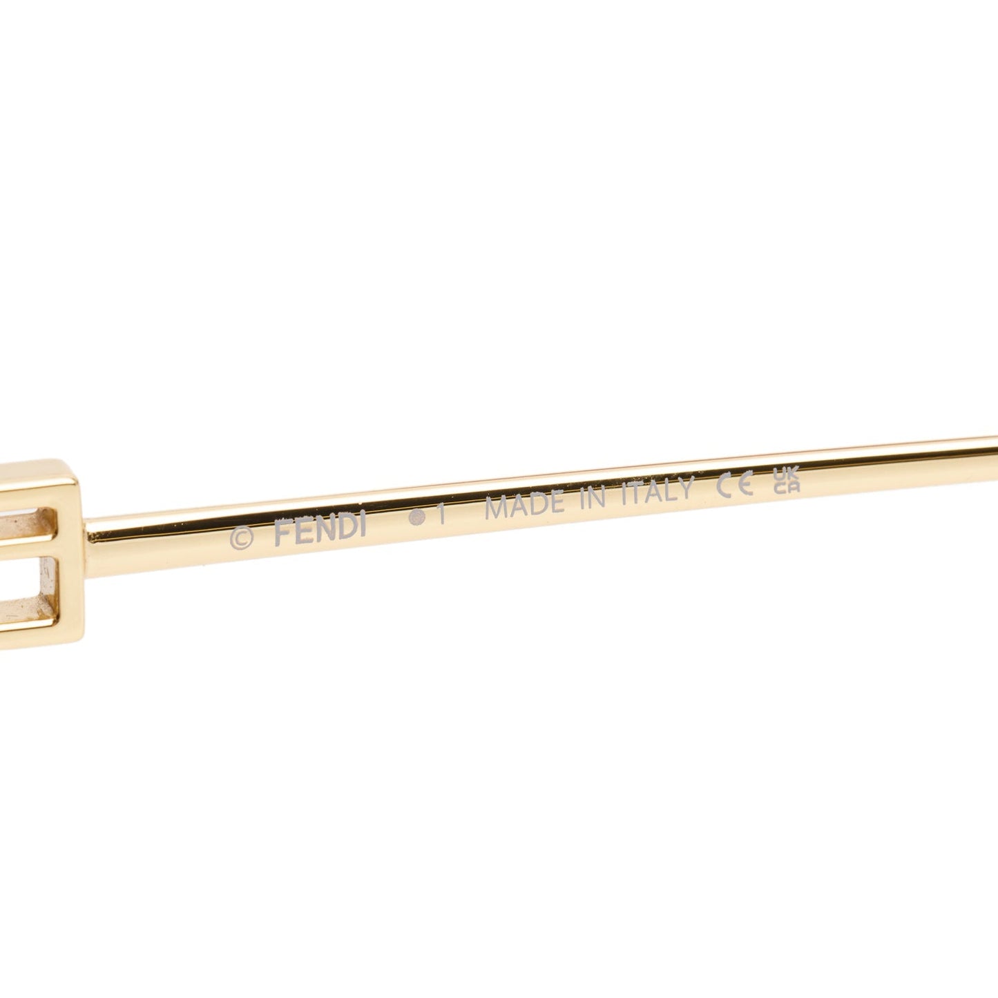 Fendi FE40013U Gold-Tone Metal Baguette Gradient Sunglasses