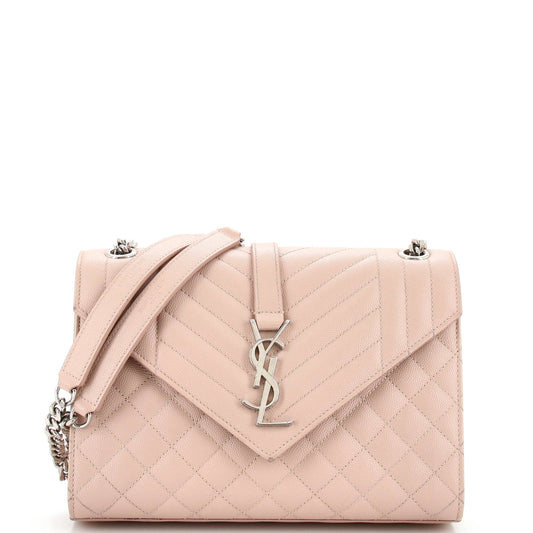Luxury Saint Laurent Trending 2026 Classic Monogram Envelope Satchel Mixed Matelasse Leather Medium