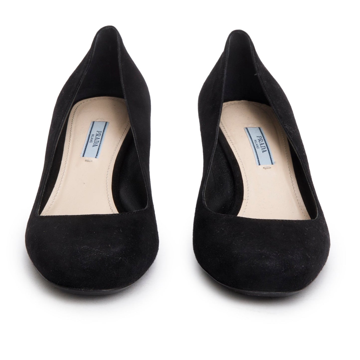 Prada Black Suede Pumps, Size 40