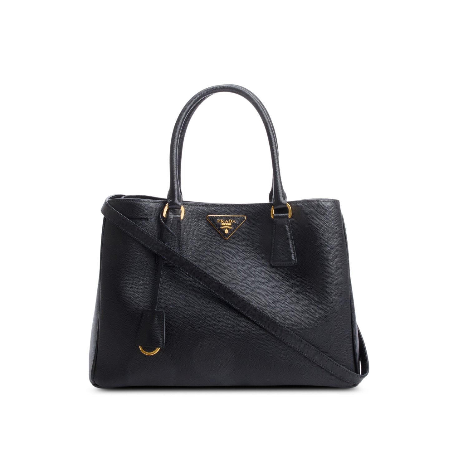 Prada Black Saffiano Lux Leather Medium Tote